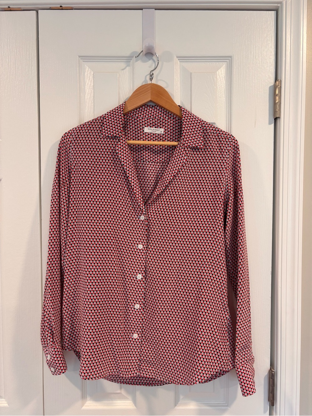 Equipment Notch Collar Silk Button-down Shirt S/P